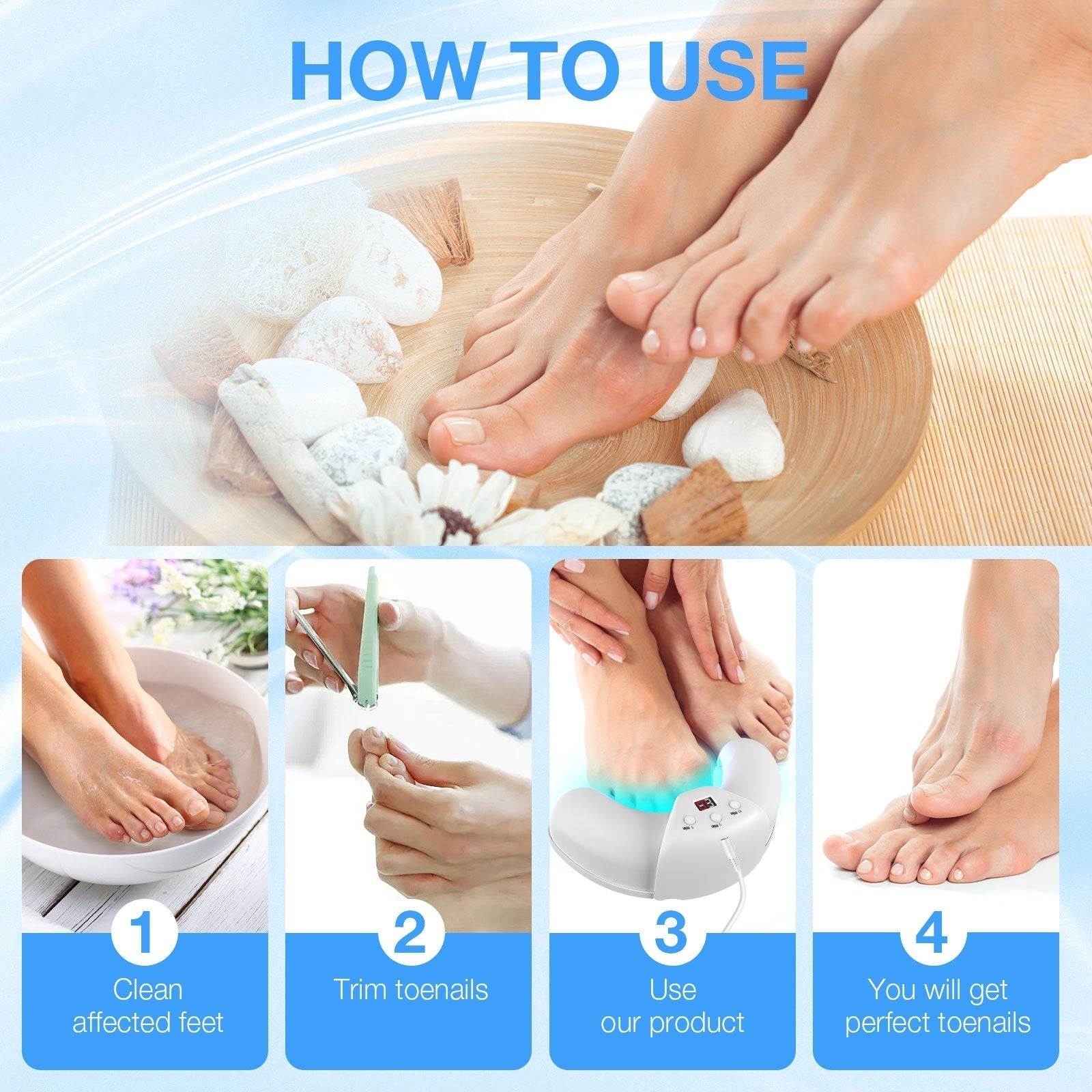 Toenail Light Therapy Device For At Home Nail Care