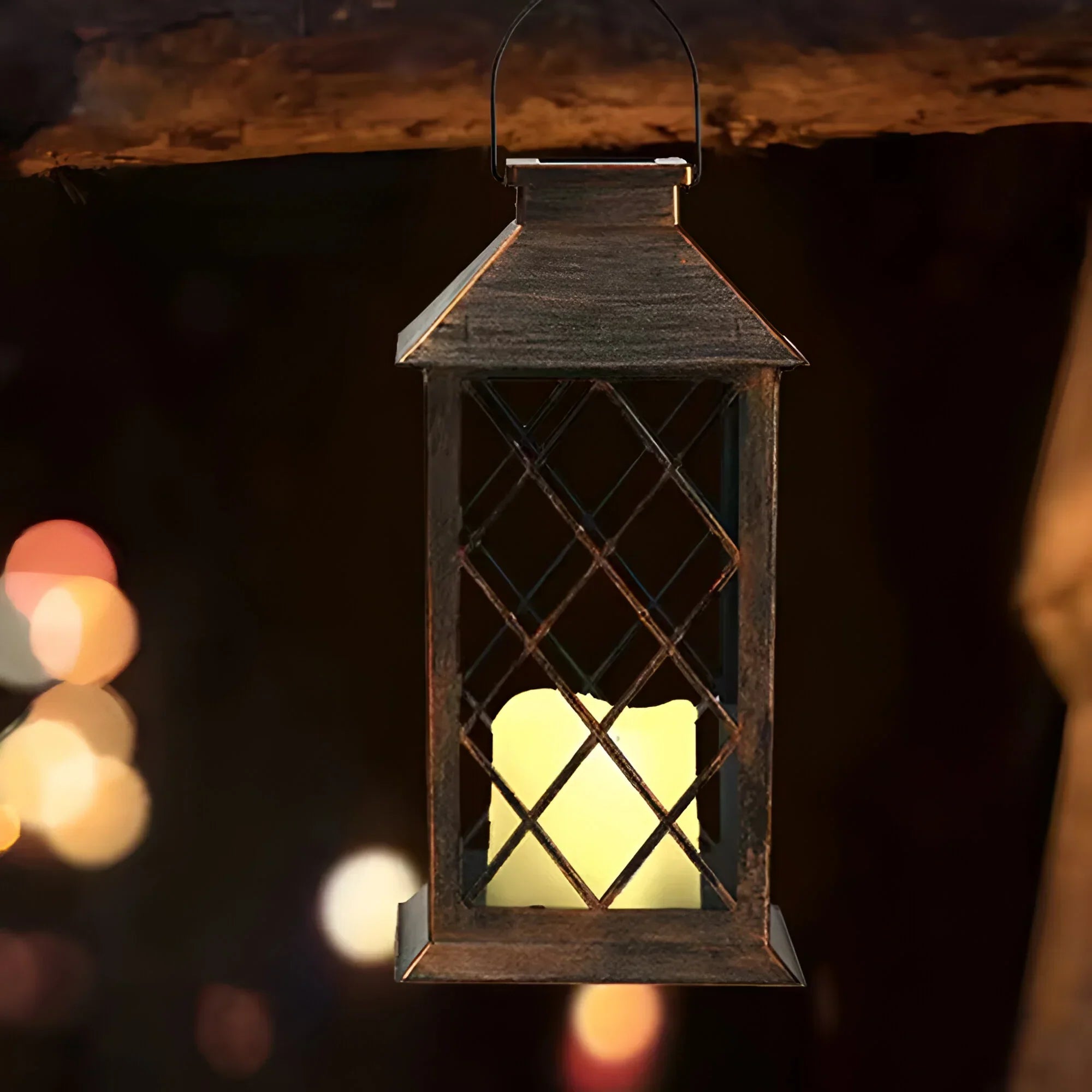 LumiCrest Vintage Solar Lantern For Lawn, Patio Or Fence