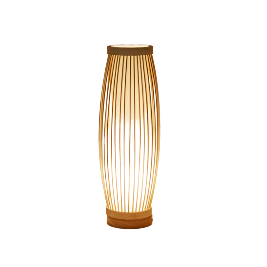 SoraLume Japanische LED-Bambus-Tischlampe für das Schlafzimmer
