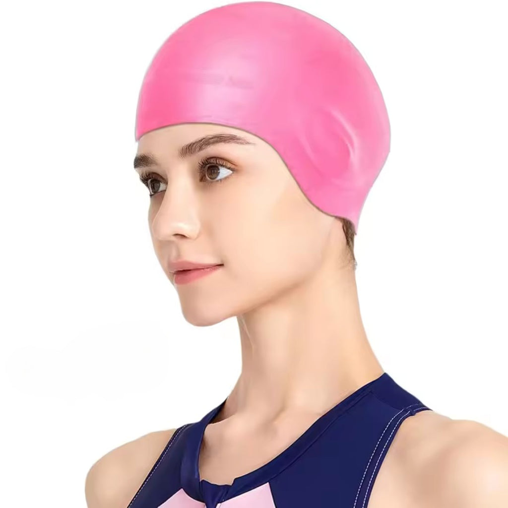 AureaSilk Long Hair Cap Made From Silicone With Built-In Ear Pockets