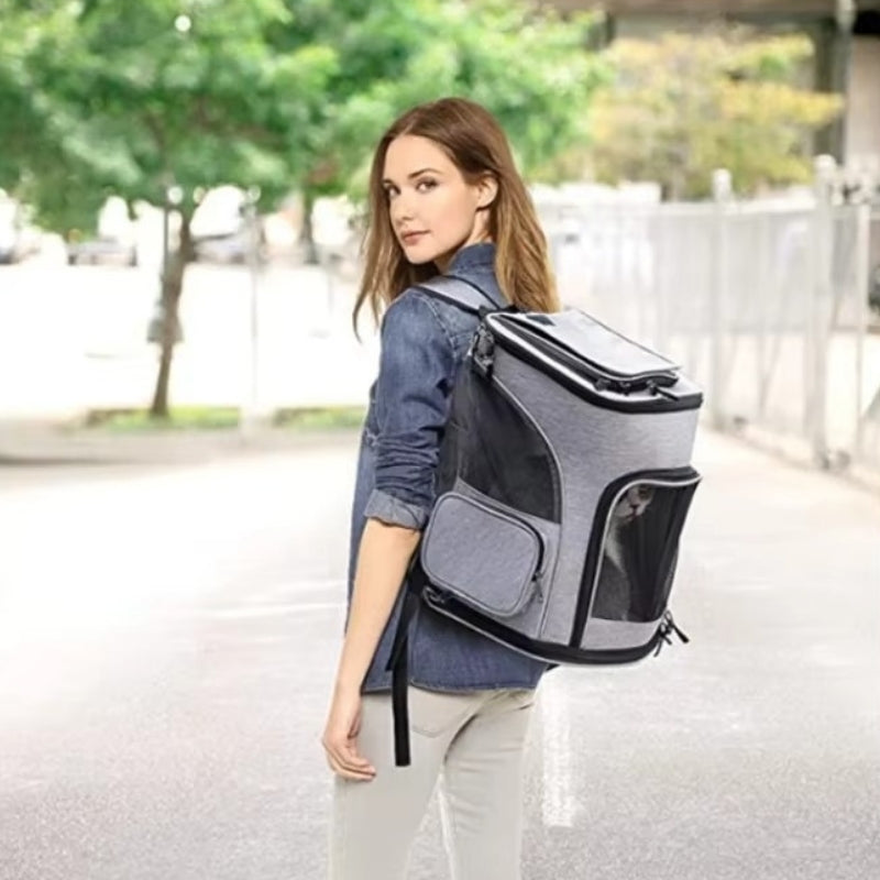 CozyNest Foldable Expandable Breathable Pet Backpack Carrier For Cats And Small Dogs