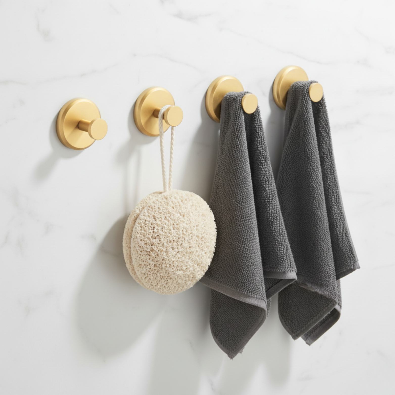 ClingPro Four-Piece Reusable Hooks With Suction On Smooth Surfaces