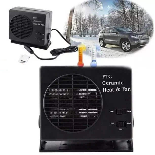 12V Ceramic Car Heater Fan | 150W-300W | Portable Defroster w/ Automatic Thermostat