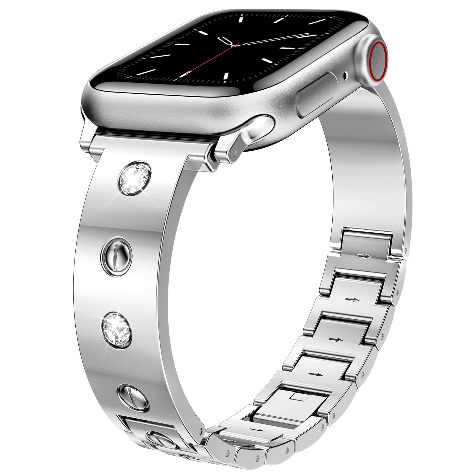 Bracciale con fibbia incastonata di diamanti LumaForge per Apple Watch