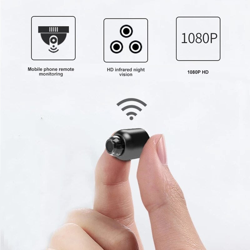 Câmara de Vigilância WiFi Ultra Mini de Design Compacto com Alta Resolução e Segurança Sem Fios
