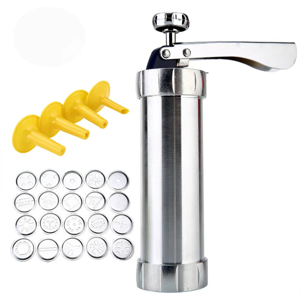 Metal Cookie Press Kit With Accessories For Creative Fresh Cookies Or Pastries