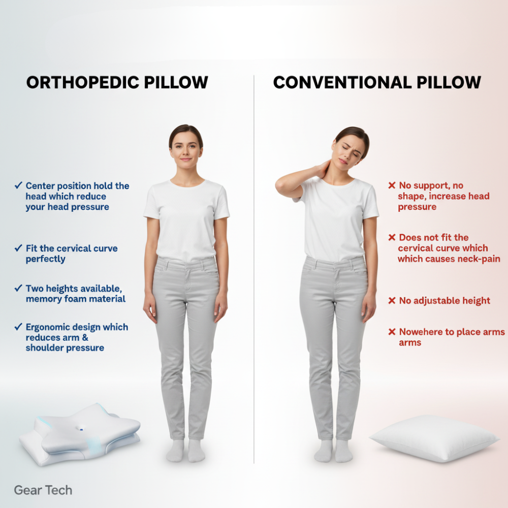Ergonomic Memory Foam Pillow For Snore Relief And Easier Breathing