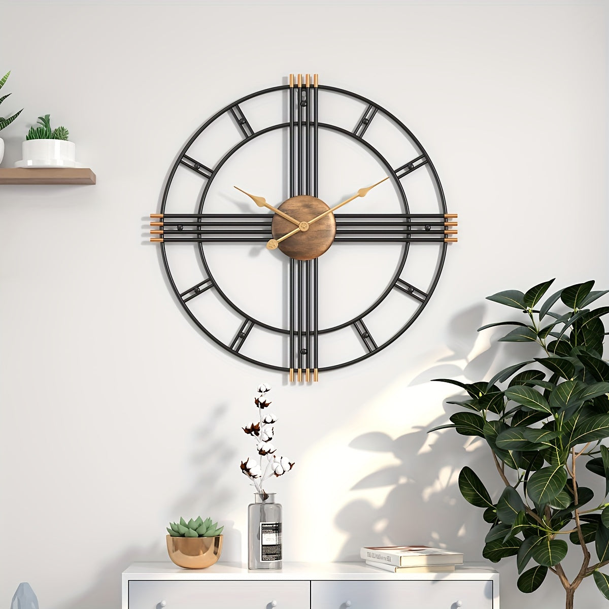 Nástěnné hodiny Casaelix Geometric Cross s minimalistickým designem a tichým chodem