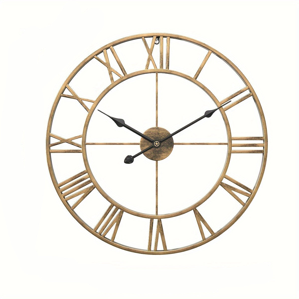 Serenetime Classic Rund Vægur med Metalramme til Soveværelse, Stille