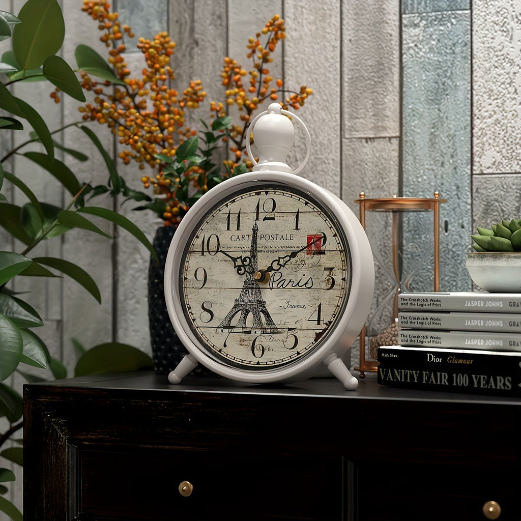 Chateauchime Non-Ticking Desk Clock In Eiffel Tower Style