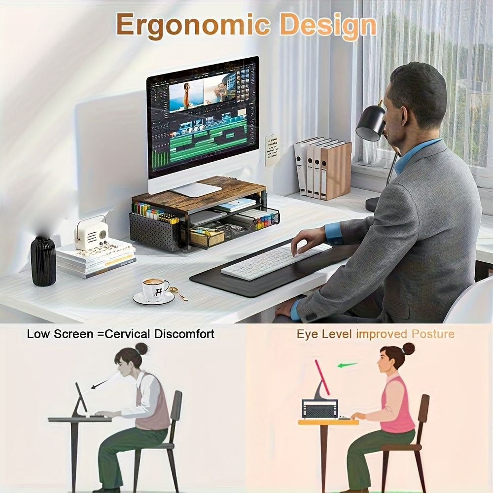 Organiwise All In One Desk Organizer With Monitor Riser