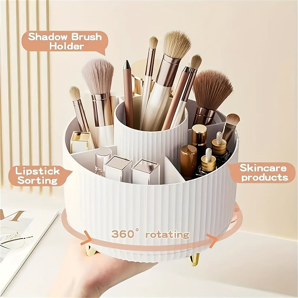 Eleganza 360 graders plastik makeup-opbevaringsorganisator med fem sektioner