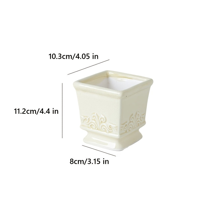 CeraBox Ceramic Planter With Vintage Charm For Elegant Indoor Plants