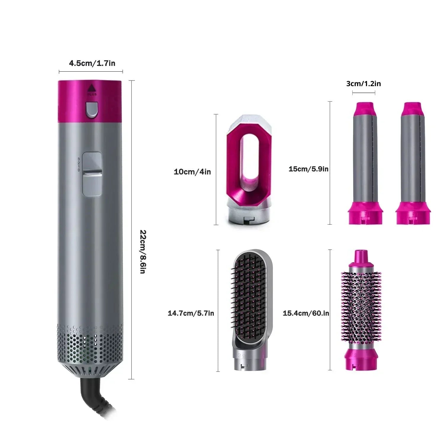 AeroLux 4-In-1 Hair Styler With Drying, Curling, Straightening And Volume