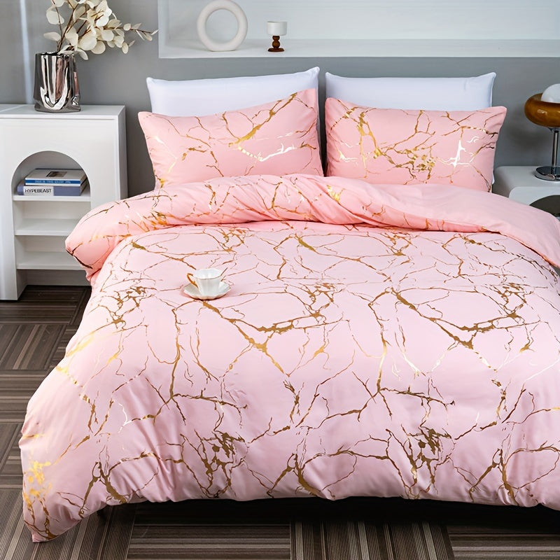 Goldshim Bedding Set With Foil Texture For Modern Bedrooms