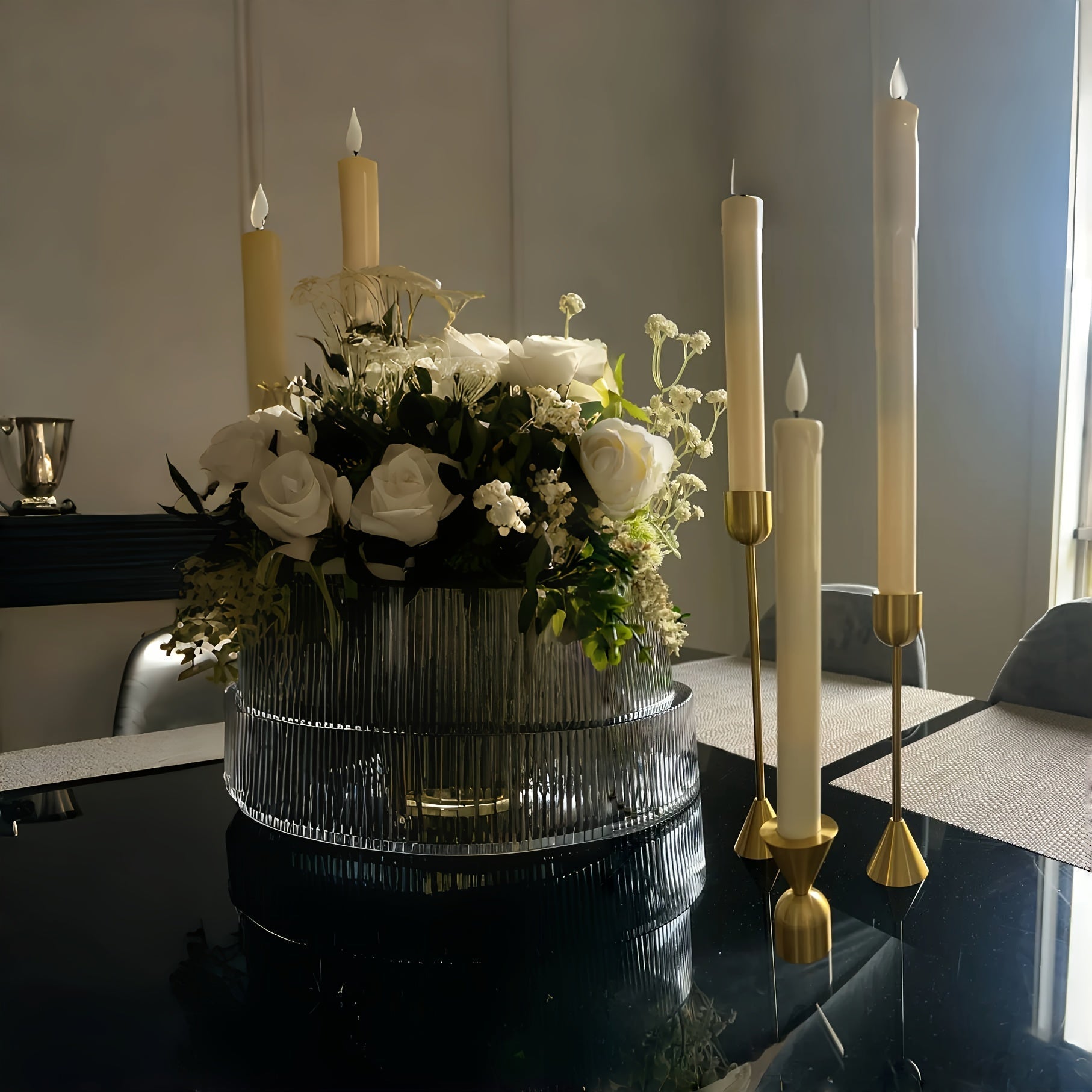 Metallica Trio Three-Piece Candle Holders Kit For Tabletop Decor