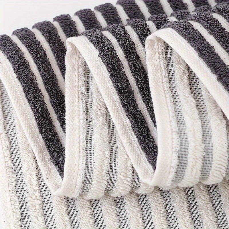 Striptex Baumwollhandtücher mit gestreiftem Design und Aufhängeschlaufe