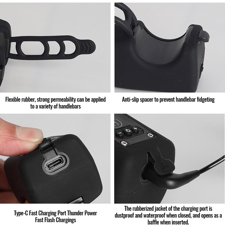 Luz Delantera Recargable por USB PulseBike para Bicicletas con Bocina