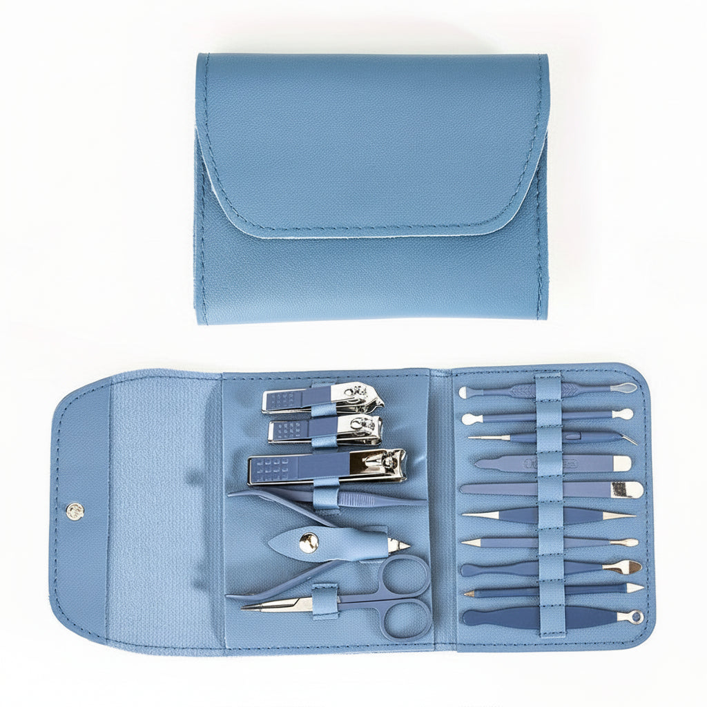 Conjunto de Manicure e Pedicure Trimforge em Aço Inoxidável com 16 Peças