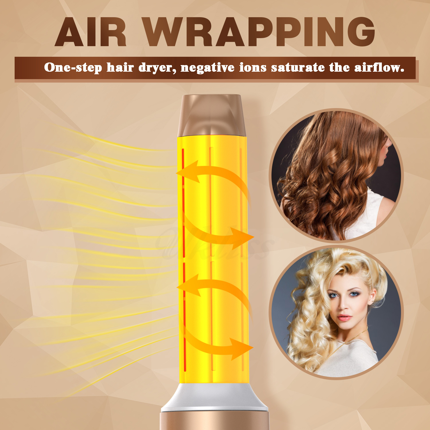Airwrap 7v1 nástroj na úpravu vlasů pro kudrliny, vlny nebo narovnání