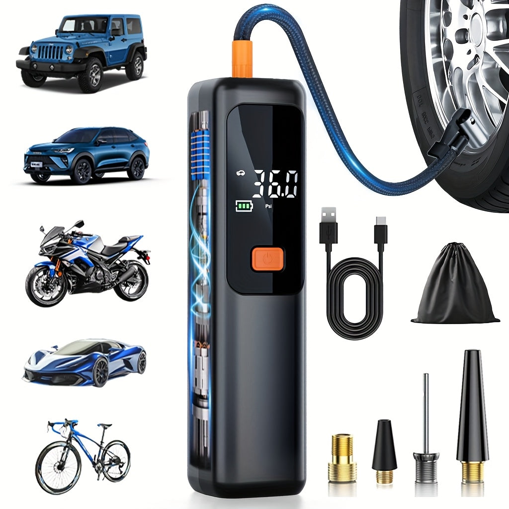 Inflador Digital de Pneus Aeroflow 150 Psi Portátil com Ecrã LCD e USB
