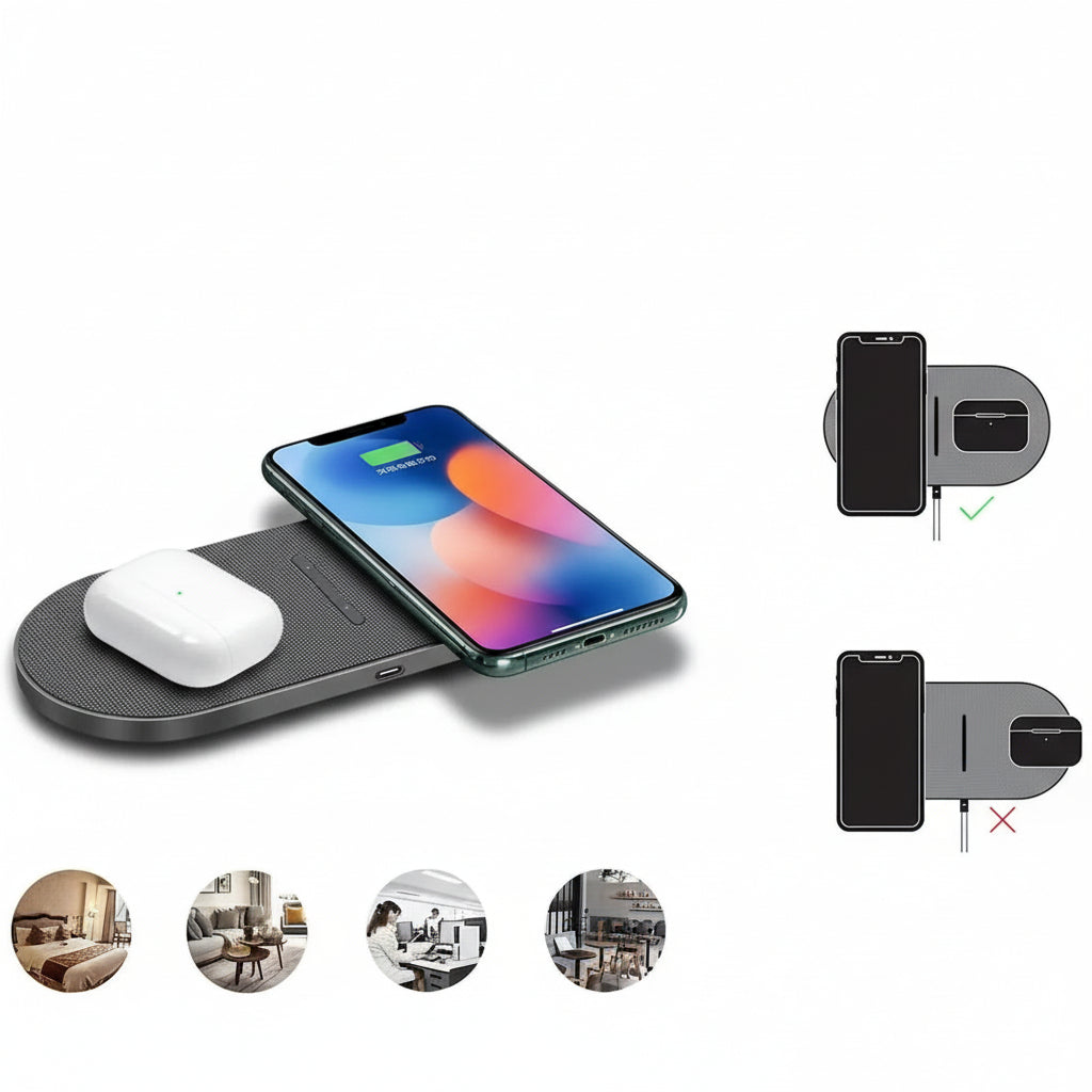 Stație de încărcare wireless 3 în 1 Chargemax pentru telefoane