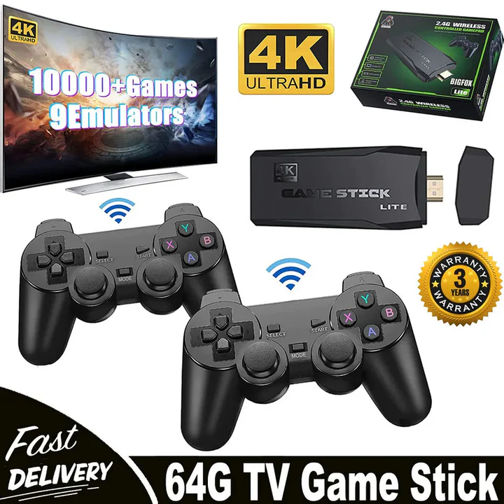 4K TV Stick With 64GB And Twenty Thousand Retro Games And Two Wireless Controllers