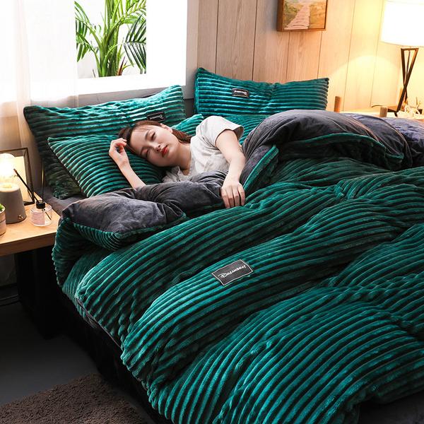 Thickened Corduroy Velvet Bedding Set