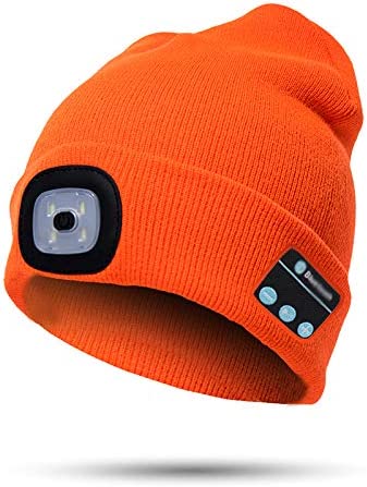 Cozy Beanie With Integrated LED Light And Bluetooth 5.0 Headphones