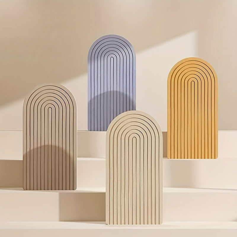 Felt Curve Notice Board With Big Adhesive Backing And Acoustic Stripe Finish