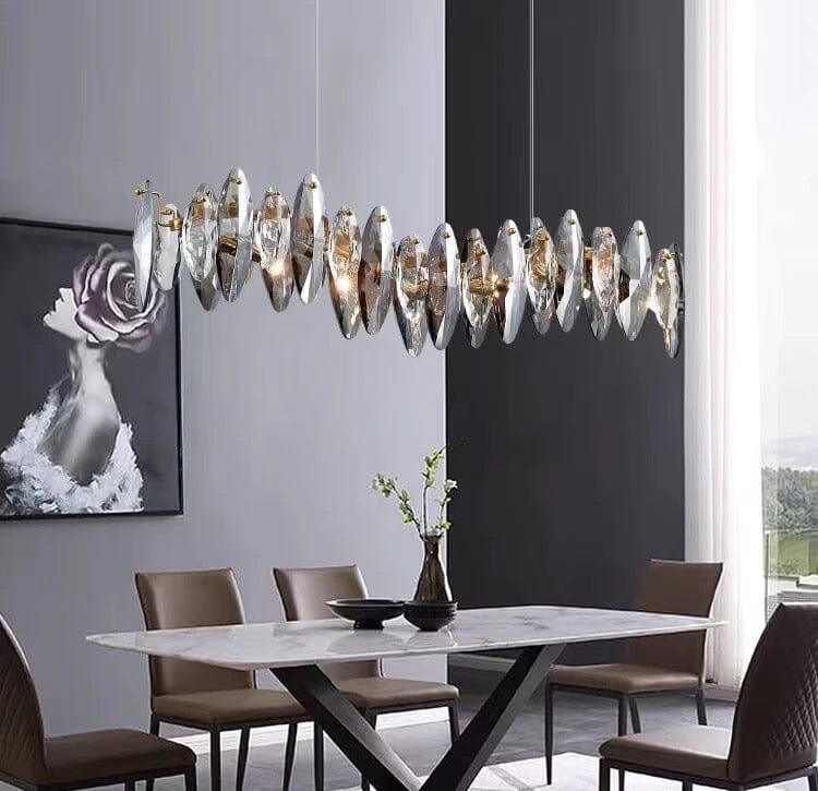 Lampadario a Foglia di Cristallo Nordico Aurelia dalla Collezione Lumen