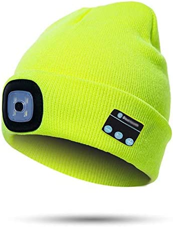 Cozy Beanie With Integrated LED Light And Bluetooth 5.0 Headphones