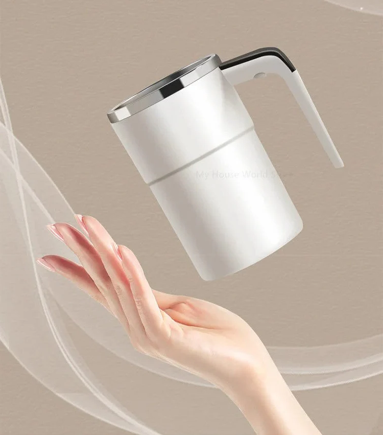 Taza de café automezclante con rotación magnética y batería recargable