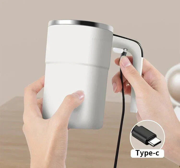 Taza de café automezclante con rotación magnética y batería recargable