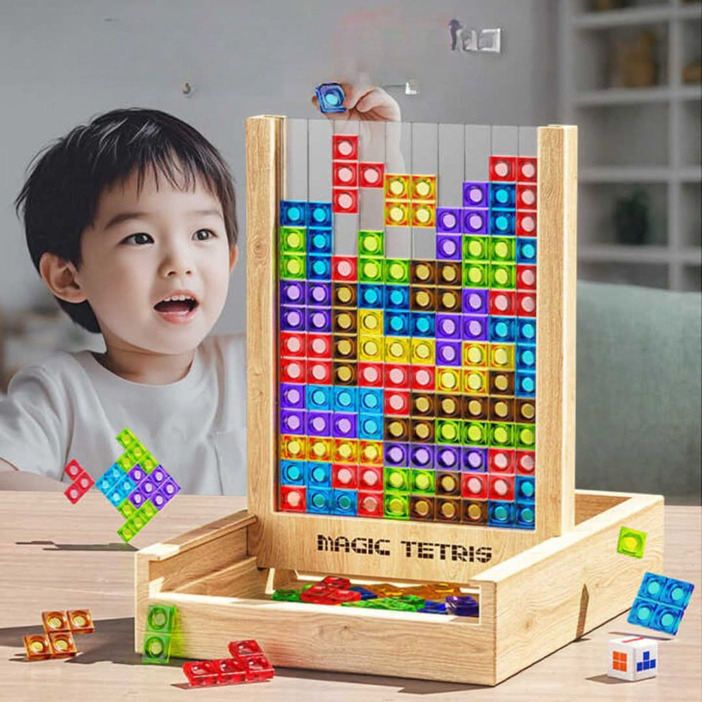 VerdantBlock Tetris Puzzle Board For Family Fun With Eco Design