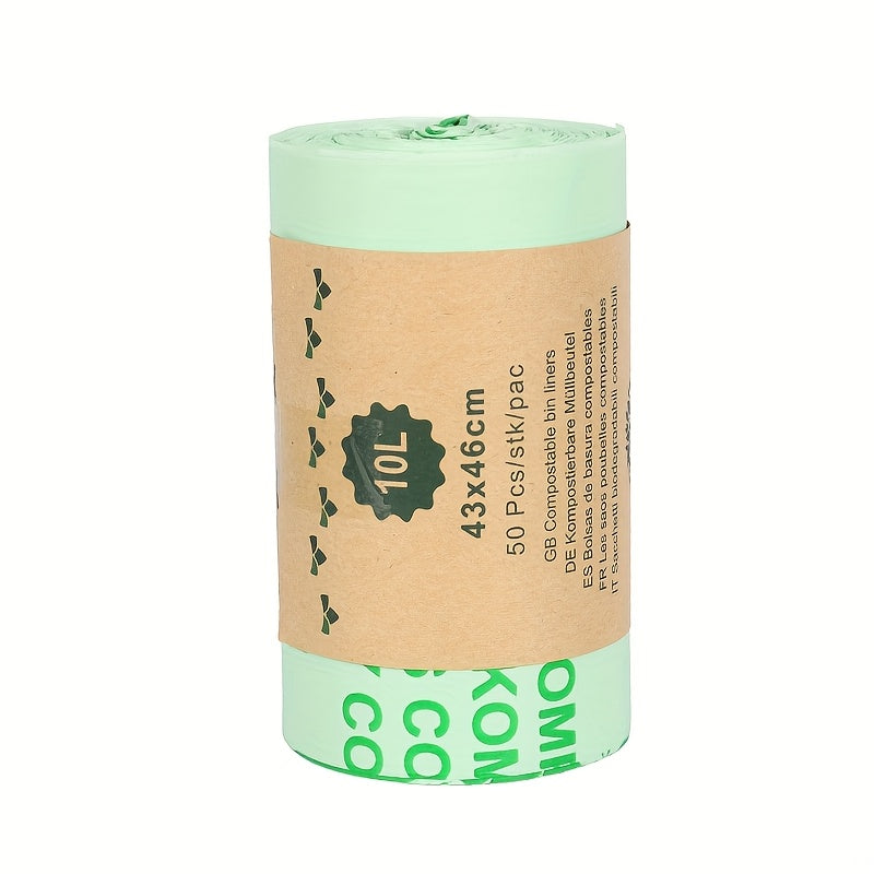 Sacii compostabili Ecobinz Extra Groși pentru deșeuri alimentare, capacitate 6L până la 30L, 3 galoni, 50/25 role