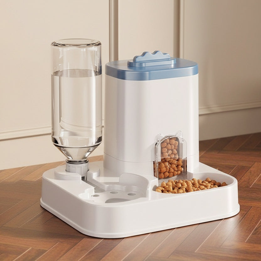 Stazione automatica resistente AquaFeed per idratazione e alimentazione degli animali domestici
