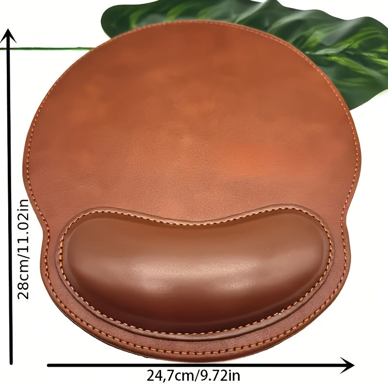 Suport pentru mouse ergonomic ComfyClick din piele ecologică maro, antiderapant