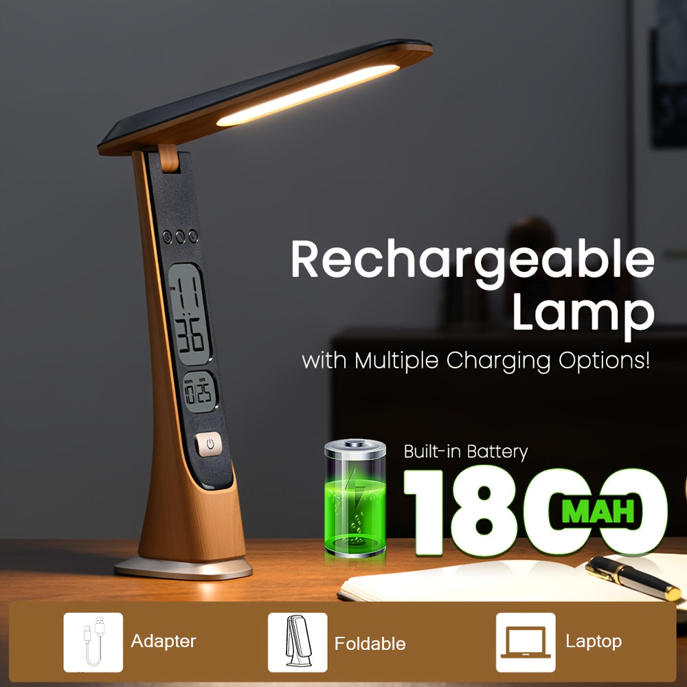 フレキシルックス 折りたたみ式 ポータブル LED デスクランプ 時間表示付き