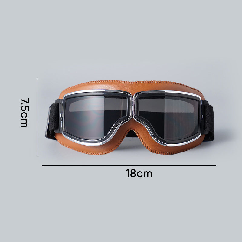 RoadRider Vintage Goggles With Interchangeable Lenses And Cushioned Comfort