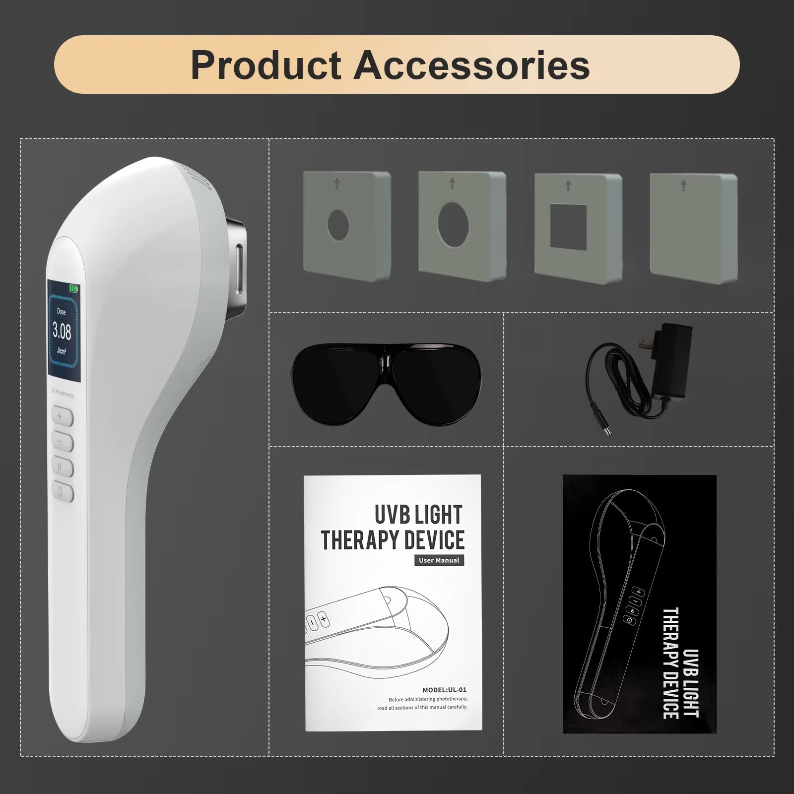 308 Nm Skin Care Light With Three-Head System For Face, Neck And Limbs