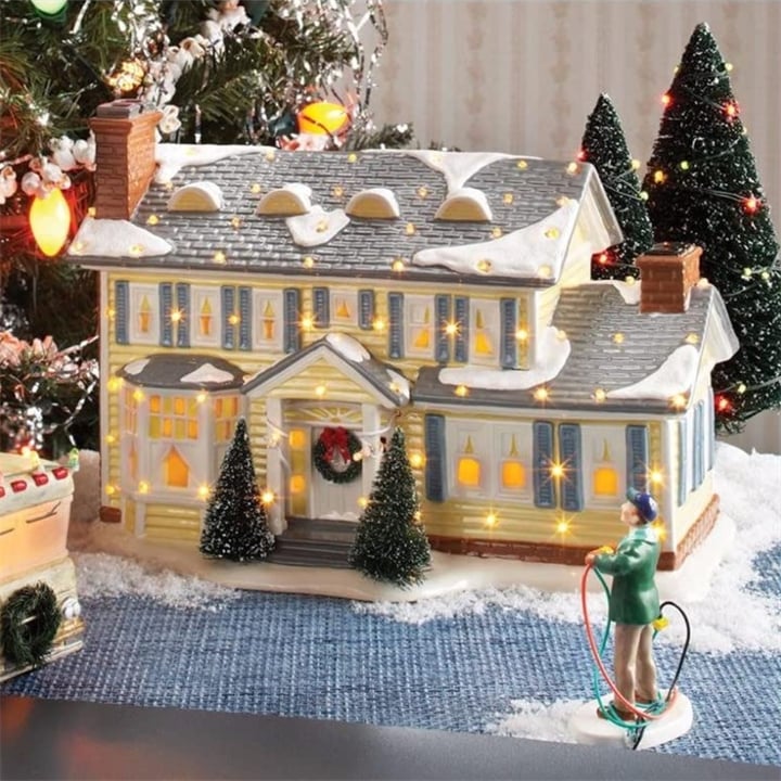 Hearthside Ceramic Family Christmas Village Figurine For Mantel Display