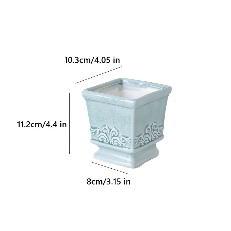 CeraBox Ceramic Planter With Vintage Charm For Elegant Indoor Plants