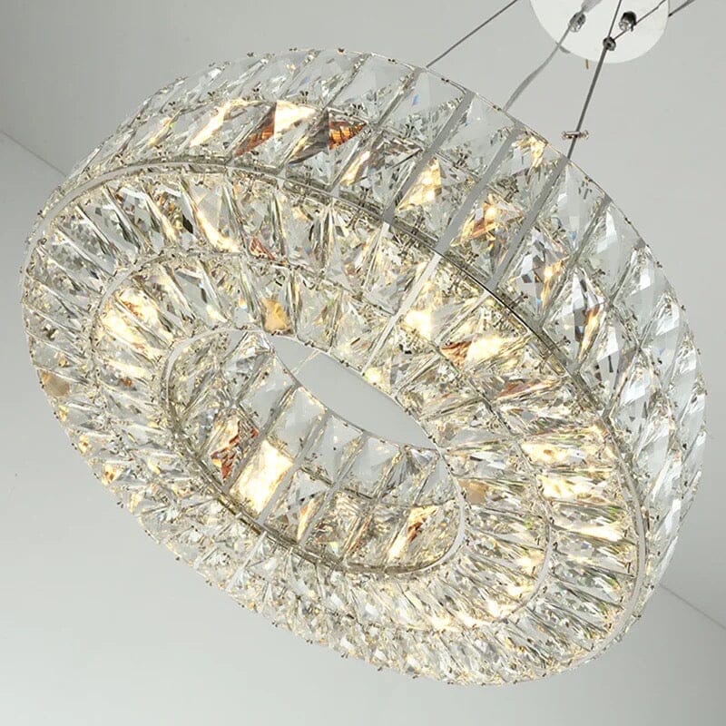 AstraLux Chrome Ring Chandelier Elegant Ceiling Light