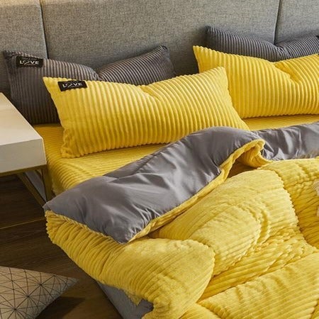 Thickened Corduroy Velvet Bedding Set