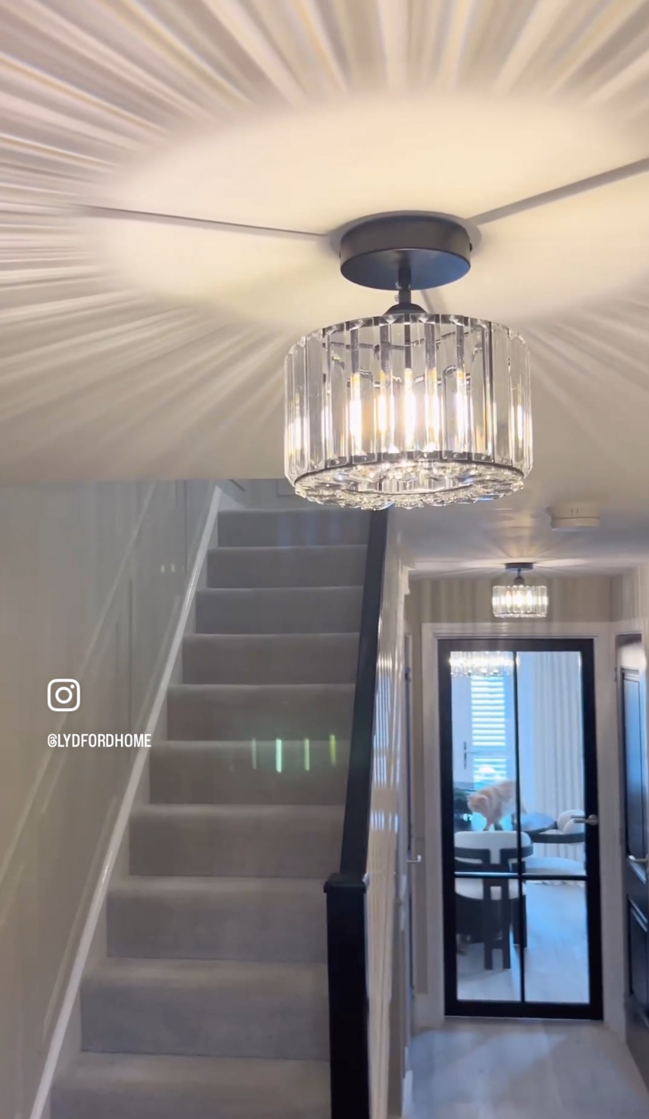 Lumină de tavan Lumina Cristal cu strălucire prismă în două niveluri