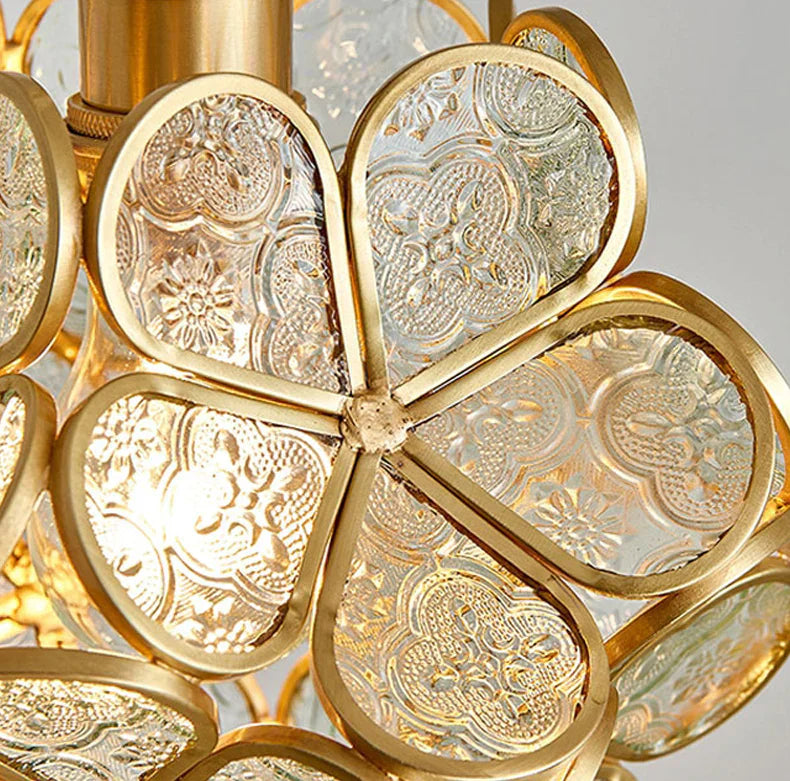 Liora Glass Pendellampe med Nordisk Blomstermotiv