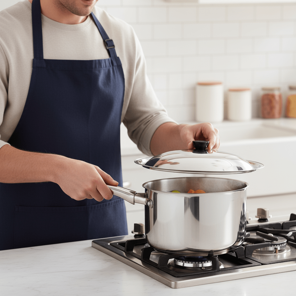 NovaCover Universeller Deckel aus Edelstahl für Woks und Pfannen, hitzebeständig für Köche