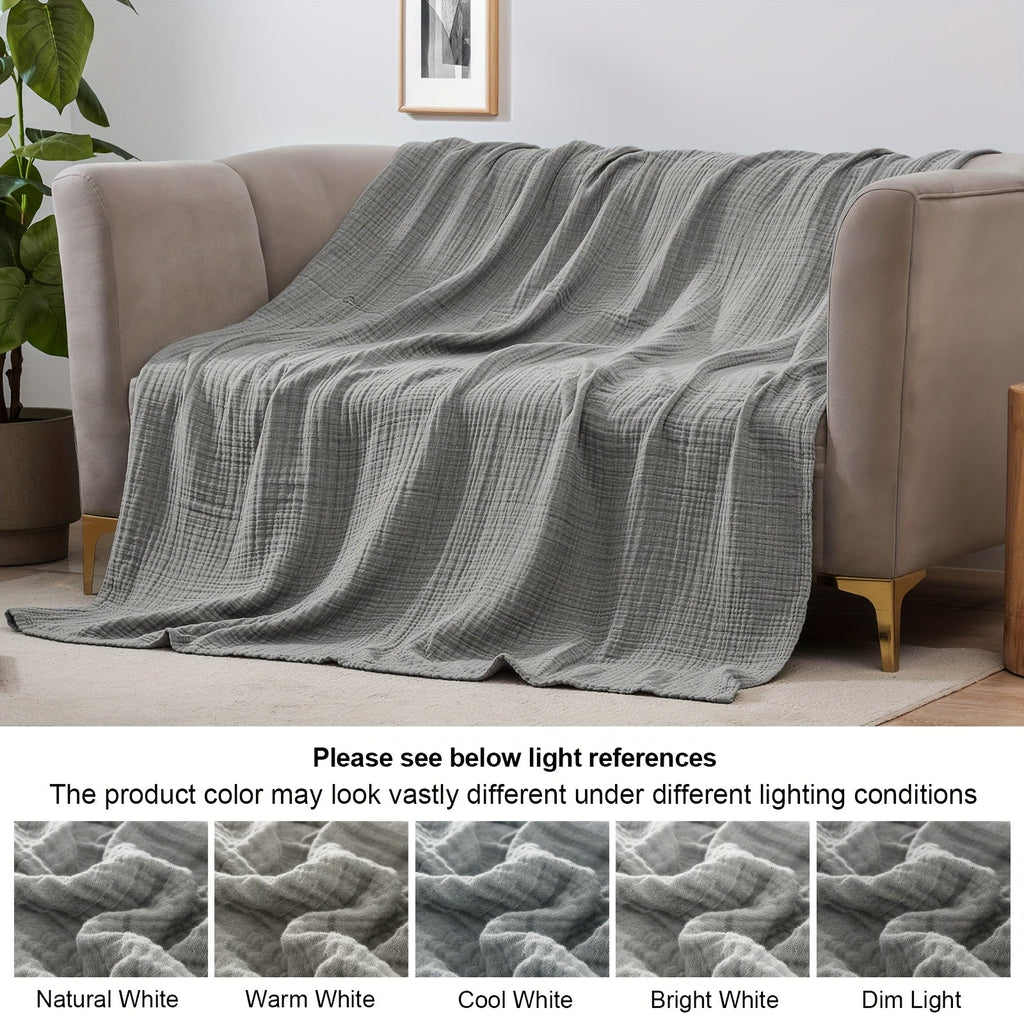 Cloudsoft 4-Layer Cotton Blanket Delivers Year-Round Breathable Comfort