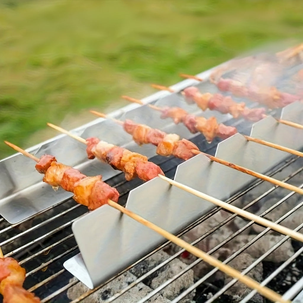 Grillspydsstativ med forhøjet non-stick belægning til jævn stegning